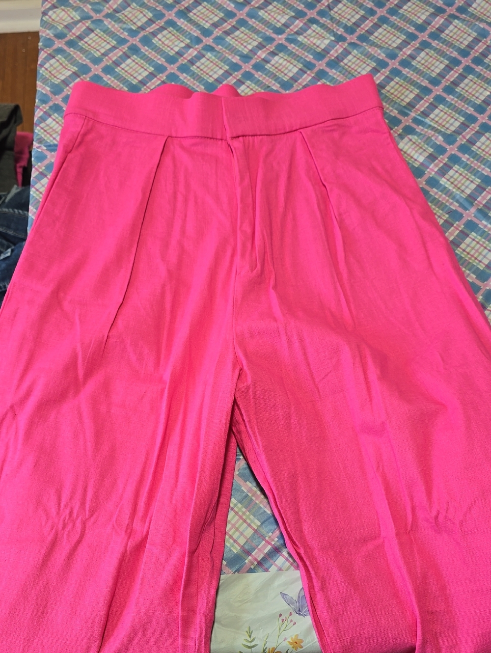 Bright Pink High-Waist Trousers